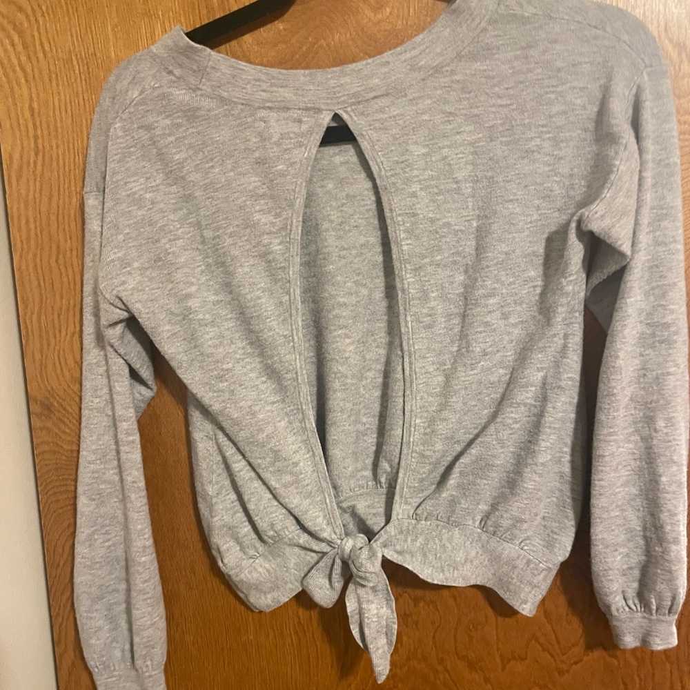 Aerie Gray Women's Tie-Back Top S